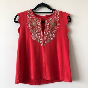 ANTHRO Akemi + Kin Binah Beaded Scalloped Hem Top